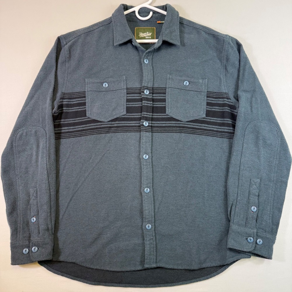 Howler Brothers Rodanthe Blanket Flannel Shirt Mens Large Blue Stripe Outdoor